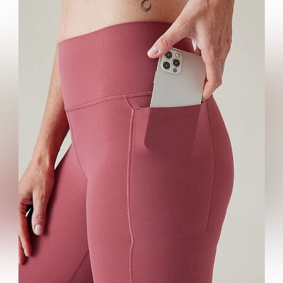 Athleta Transcend Stash Straight Leg High Waist Slit Pockets Leggings Size Large - Picture 4 of 13